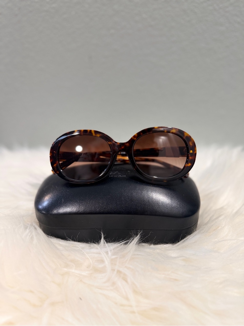 Coach Tortoiseshell Oval Sunglasses with Brown Lenses